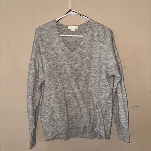 Gray V-Neck Sweater